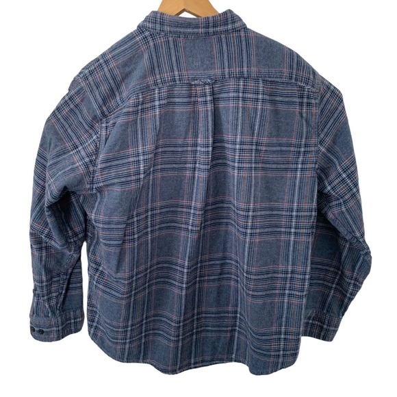 Eddie Bauer Shirt Mens Sz XXL Blue Plaid Flannel Woven Long Sleeve Button Up - Picture 5 of 6